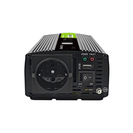 Green Cell LCD 12V 500W/10000W automobilinis inverteris su ekranu - švarus sinusinis