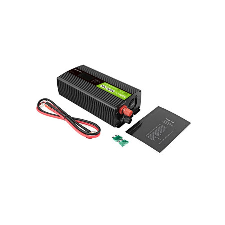 Green Cell LCD 12V 500W/10000W automobilinis inverteris su ekranu - švarus sinusinis