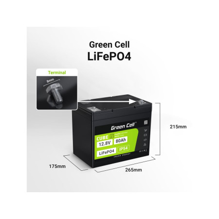 Green Cell LFPGC12V80AH UPS akumuliatorius 12,8 V
