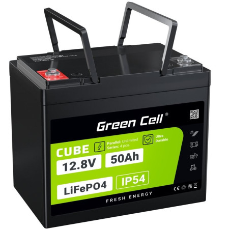 Green Cell Ličio geležies fosfatas (LiFePO4) 12 V 50 Ah UPS akumuliatorius