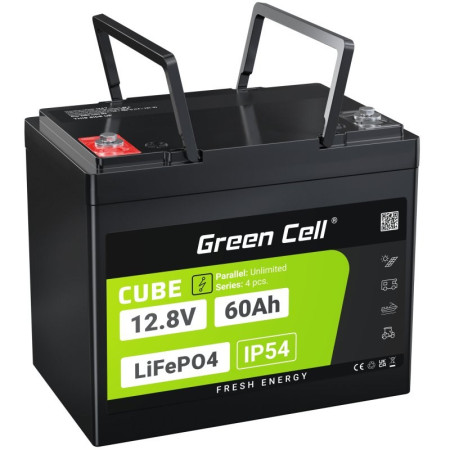 Green Cell Ličio geležies fosfatas (LiFePO4) 12,8 V 60 Ah UPS akumuliatorius