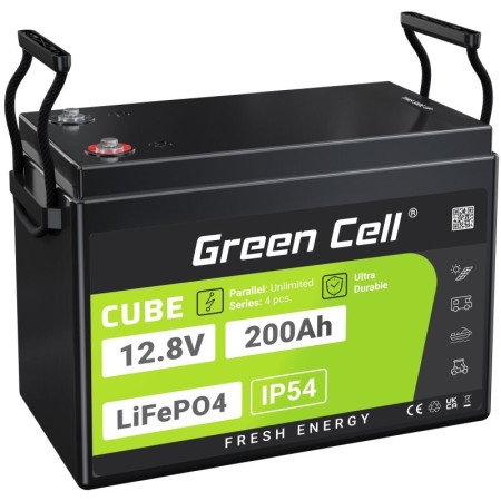 Green Cell Ličio geležies fosfatas (LiFePO4) 12,8 V 200 Ah UPS akumuliatorius