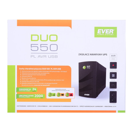 EVER DUO 550 PL AVR USB UPS