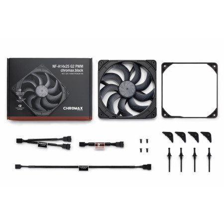 Noctua NF-A14x25 G2 PWM chromax black 140 mm ventiliatorius