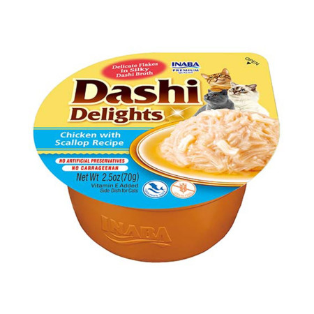 INABA Dashi Delights Vištiena su midijomis sultinyje - skanėstas katėms - 70g