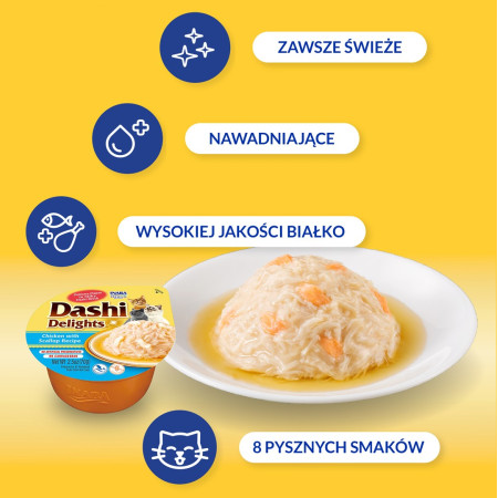 INABA Dashi Delights Vištiena su midijomis sultinyje - skanėstas katėms - 70g