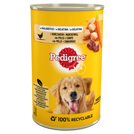 Pedigree su vištiena ir morkomis drebučiuose - 400 g