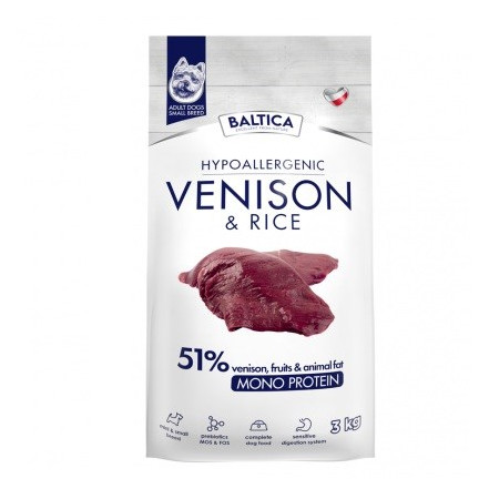 BALTICA NUTRACEUTIC Hipoalerginė elniena ir ryžiai XS/S 3kg