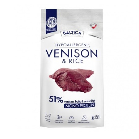 BALTICA NUTRACEUTIC Hipoalerginė elniena ir ryžiai M 3kg