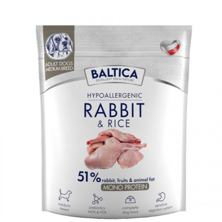 BALTICA NUTRACEUTIC Hipoalerginis Triušis ir Ryžiai - 1 kg