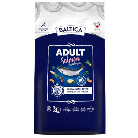 BALTICA EXCELLENT Adult Salmon Hypoallergenic XS / S sausas maistas - 9kg