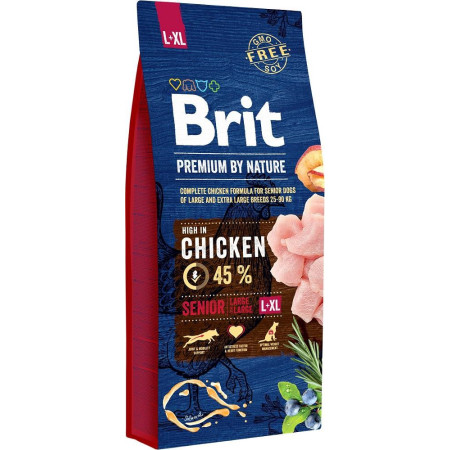 BRIT Premium by Nature Senior Large / Extra Large Vištiena - sausas maistas šunims - 15 kg