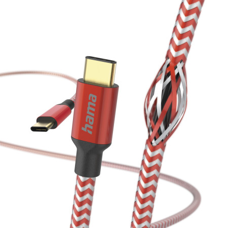 Hama 1,5 m USB 2.0 USB C Raudonas kabelis