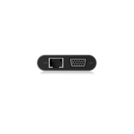 ICY BOX IB-DK4040-CPD Vielinis USB 3.2 Gen 1 Type-C Antracitas, Juoda