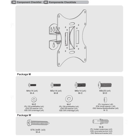 Maclean MC-501A B max vesa 200 juodas