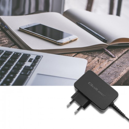 Qoltec 65W Įkroviklis 5-20V 3-3.25A USB-C PD Juodas
