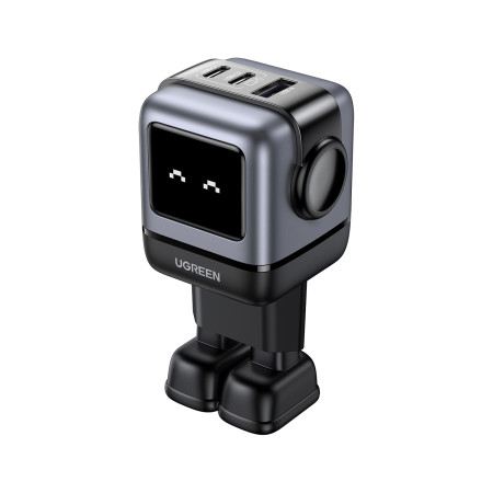 Ugreen Nexode RG Robot GaN, 2x USB-C + USB, 65W Juoda