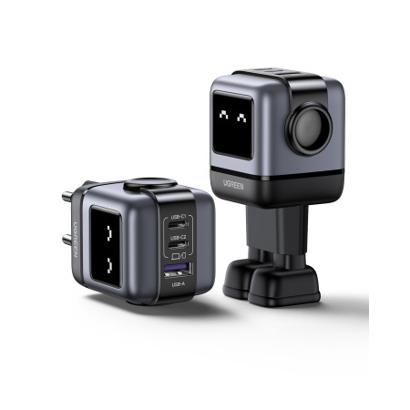 Ugreen Nexode RG Robot GaN, 2x USB-C + USB, 65W Juoda