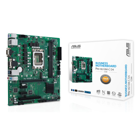 ASUS PRO H610M-C D4-CSM Intel H610 LGA 1700 Micro ATX motininė plokštė