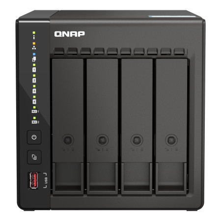 QNAP TS-453E NAS Tower „Intel® Celeron®“ J6412 8 GB 0 TB, juoda