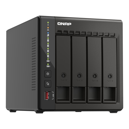 QNAP TS-453E NAS Tower „Intel® Celeron®“ J6412 8 GB 0 TB, juoda