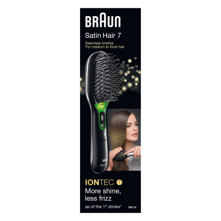 Braun Satin Hair 7 Suaugusiems Didelis plaukų šepetys Juoda