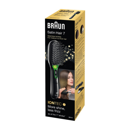 Braun Satin Hair 7 Suaugusiems Didelis plaukų šepetys Juoda