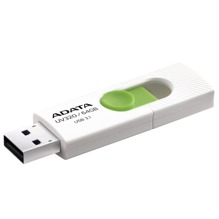 ADATA UV320 USB atmintukas 64 GB USB A tipo 3.2 Gen 1 Žalia, Balta