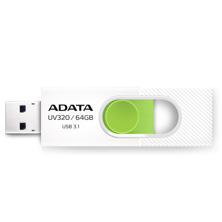 ADATA UV320 USB atmintukas 64 GB USB A tipo 3.2 Gen 1 Žalia, Balta