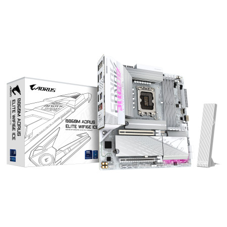 GIGABYTE B860M AORUS ELITE WF6E ICE pagrindinė plokštė Intel B860 LGA 1851 (Socket V1) micro ATX