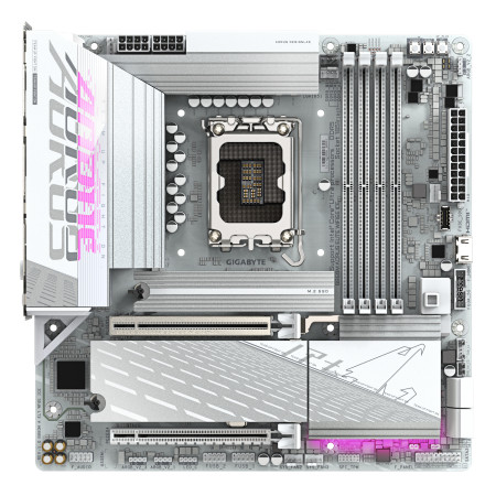 GIGABYTE B860M AORUS ELITE WF6E ICE pagrindinė plokštė Intel B860 LGA 1851 (Socket V1) micro ATX