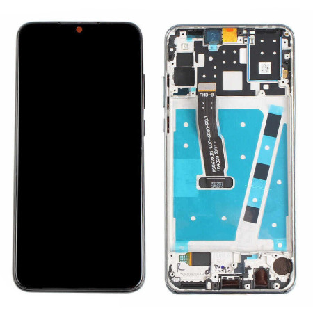 Huawei P30 Lite ekranas su lietimui jautriu stikliuku ir rėmeliu, juodas