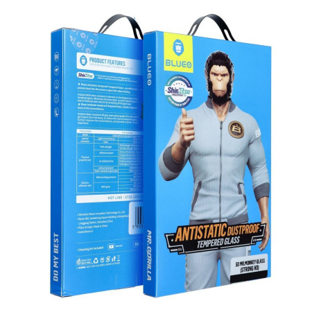 LCD apsauginis stikliukas 5D Mr. Monkey Glass (Strong Lite) Samsung S938 S25 Ultra juodas