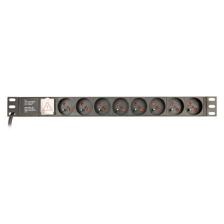 Gembird PDU maitinimo juosta, 8 lizdai, 1U, 16A, Schuko 3m