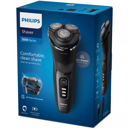 Philips 3000 serijos drėgnojo ir sausojo skutimo elektrinė barzdaskutė S3244/12