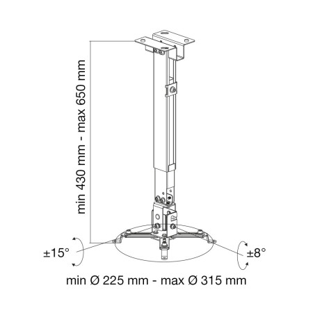 Techly 102369 projektoriaus laikiklis, 20 kg