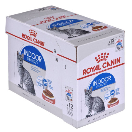 Royal Canin FHN Indoor su želė - šlapia maisto dieta suaugusiems katėms - 12x85g