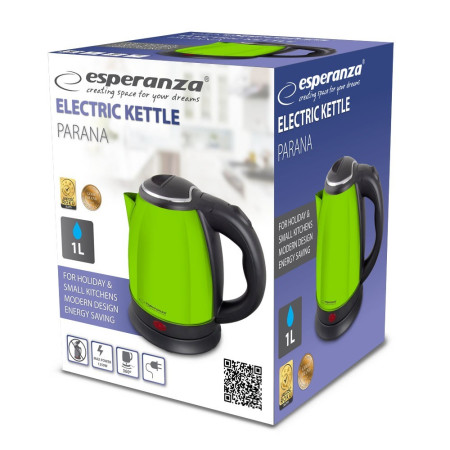 Esperanza EKK128G elektrinis virdulys "Parana" 1 L, žalias 1350 W