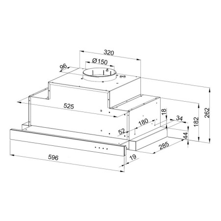 Teleskopinis gaubtas MAAN Corona Bis 60 635 m3/h, juodas