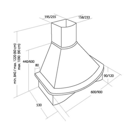 AKPO WK-4 Rustica Nova 60 Dūmtraukio Gaubtas Smėlio, Rudas