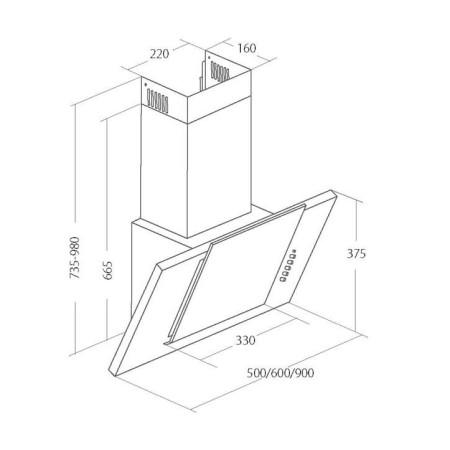 Akpo WK-4 Grand Eco 50 Kaminų gaubtas Juodas
