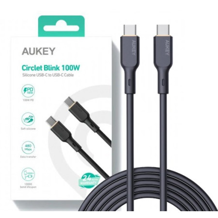 AUKEY USB-C Power Delivery 100W 5A 1m Juodas