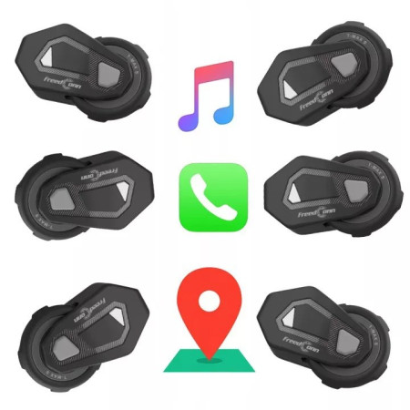 Motociklų domofonas FREEDCONN T-MAX S V4 PRO SINGLE Juodas