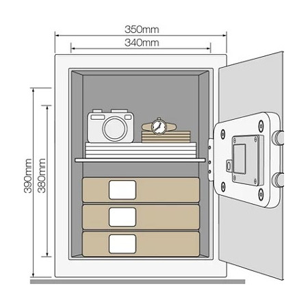 Yale YSV/390/DB2 biuro seifas 40 l, plieninis, juodas