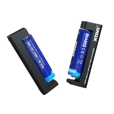 USB-C ličio jonų cilindrinis akumuliatoriaus įkroviklis - 1 kanalas