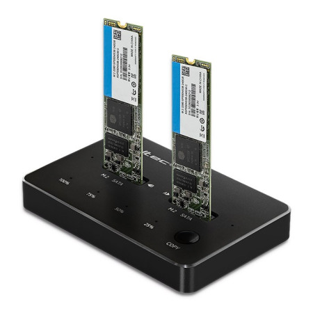 Qoltec 50310 Disko dokas 2x SSD M.2 SATA | NGFF | C tipo USB