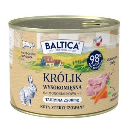 BALTICA SMAKI REGIONÓW Suaugusių kačių maistas su triušiu - 185g