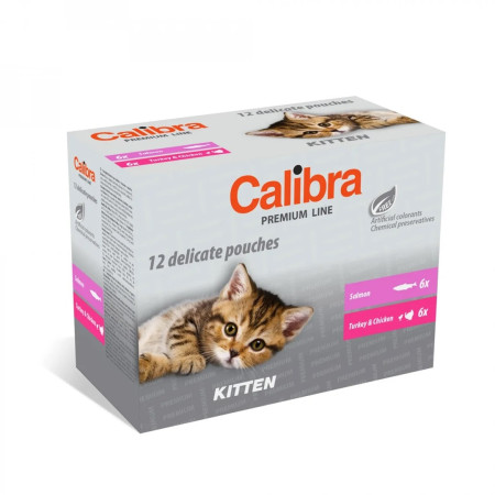 CALIBRA Cat Premium Kačiukų Rinkinys - šlapias kačių maistas - 12x100g