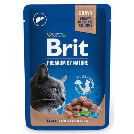 BRIT Premium Cat Liver Sterilised - drėgno kačių ėdalo - 100 g