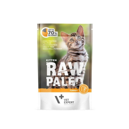 VETEXPERT RAW PALEO Kalakutas - šlapias maistas kačiukams - 100 g
